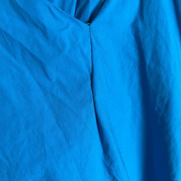 Line + Dot Ocean Blue Ruffled Flounce Poplin Mini Dress Size M - Picture 11 of 11